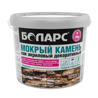 Декоративный лак Мокрый камень 10 кг БОЛАРС с доставкой от официального дилера завода