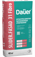 Штукатурка цементная выравнивающая армированная КП III, ГОСТ 33083, 25 кг Dauer SLIDER 31 Фибра с доставкой от официального дилера завода