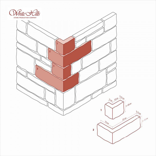 Искусственный декоративный камень Данвеган 505-40 углы White Hills по низкой цене