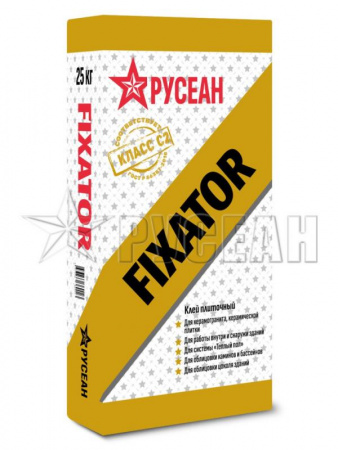 Клей для плитки ФИКСАТОР (СЕРЫЙ), 25 кг Русеан по низкой цене