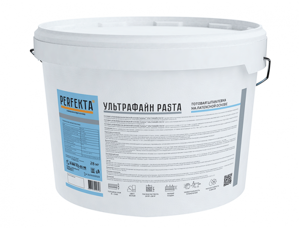 Шпаклевка готовая на латексной основе финишная Perfekta УЛЬТРАФАЙН PASTA белый 28 кг по низкой цене