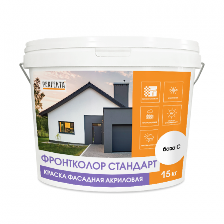 Краска фасадная акриловая Фронтколор Стандарт база C, 15 кг по низкой цене