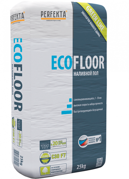 Наливной пол быстротвердеющий Perfekta GREEN LINE ECOFLOOR - Dustfree 25 кг по низкой цене