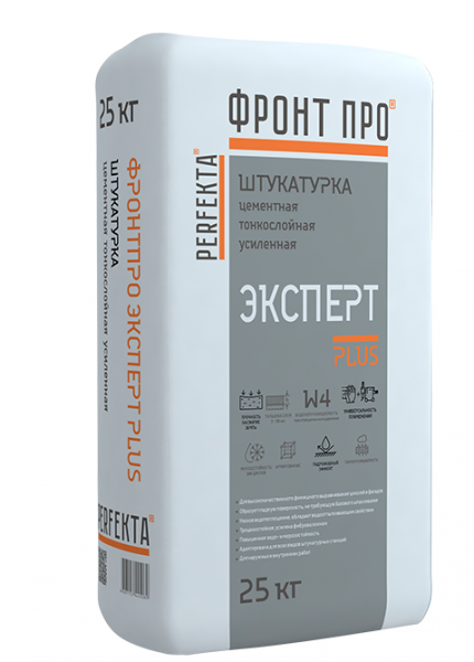 Штукатурка высокопрочная цементная Perfekta ФРОНТПРО Эксперт PLUS 25 кг по низкой цене